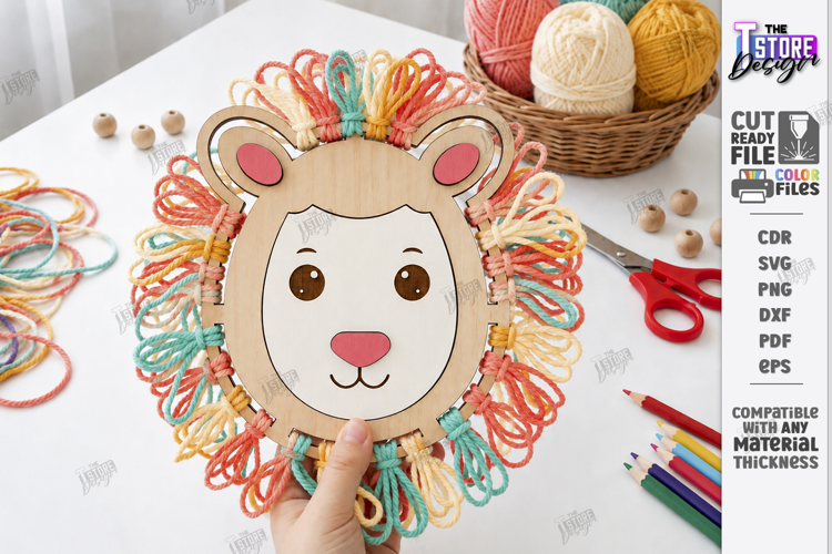 Kids Wooden Yarn Hair Craft Laser Cut | Kids Laser | Sheep