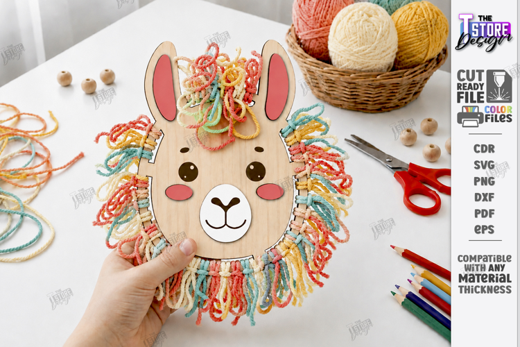 Kids Wooden Yarn Hair Craft Laser Cut | Kids Laser | Donkey