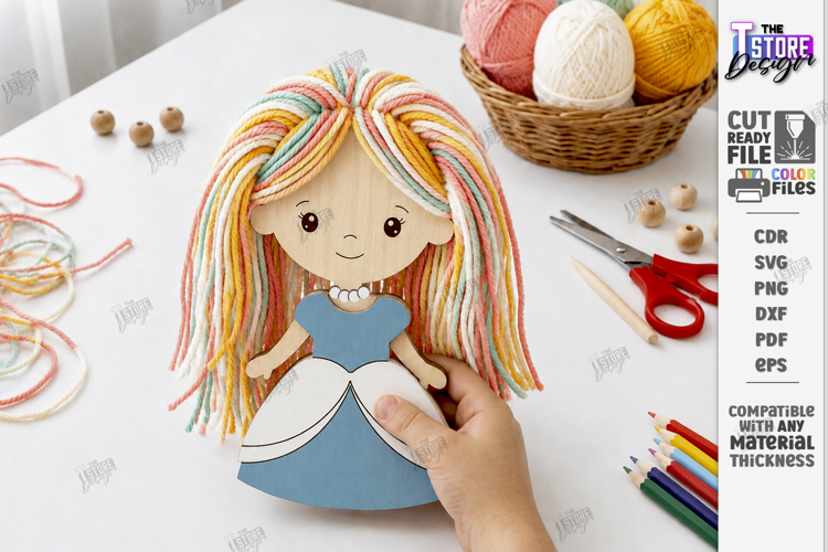 Kids Wooden Yarn Hair Craft Laser Cut | Kids Laser | Girl