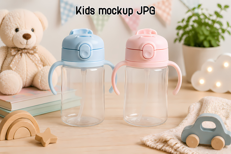 Kids Water Bottle Mockup JPG | Kids mockup