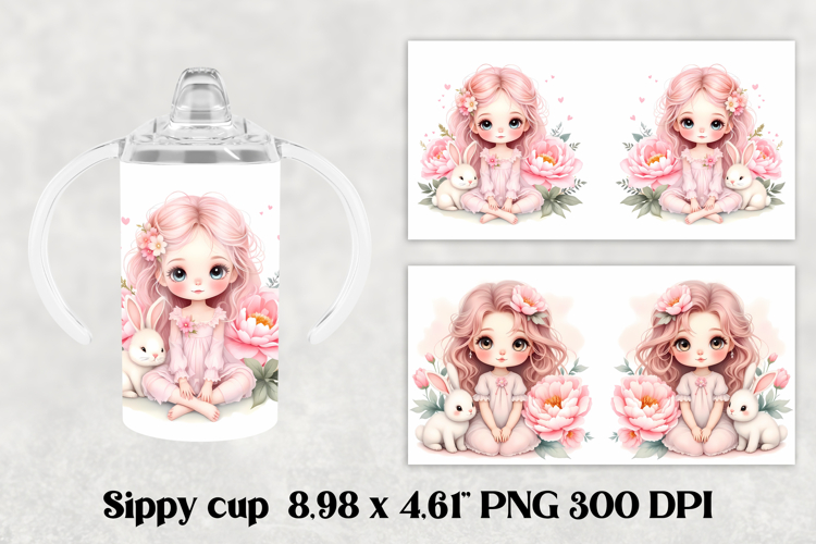 Cute doll kids sippy cup | Kids tumbler | Sippy cup PNG