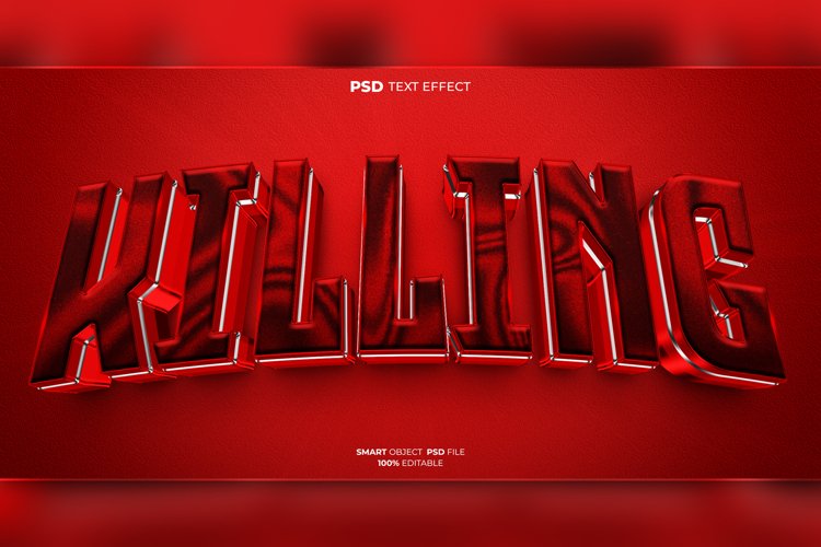 Killing 3D editable text effect example image 1