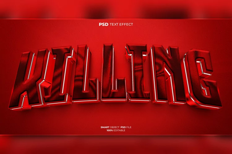 Killing 3D editable text effect