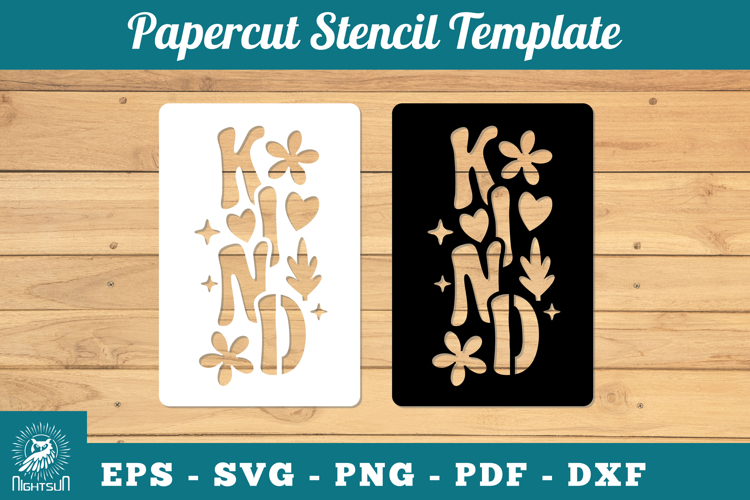Kind Papercut Stencil SVG