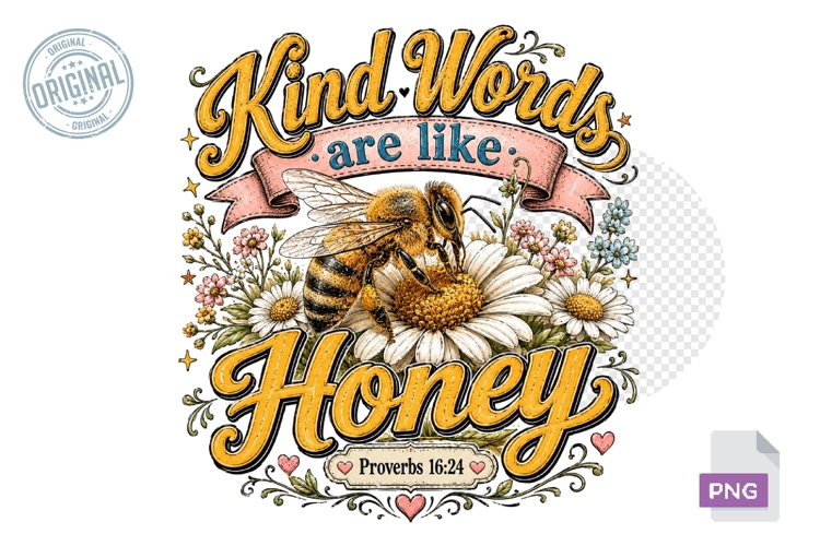Kind Words Are Like Honey PNG, Proverbs 16 24 Bible Verse De
