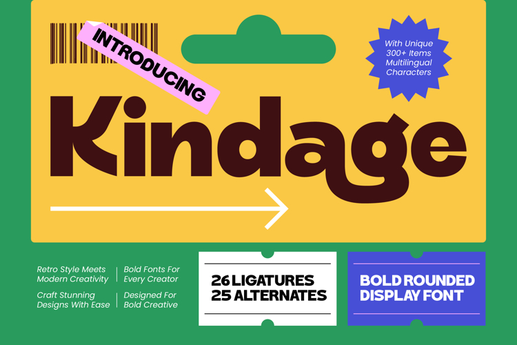 Kindage - Bold Rounded Display Font
