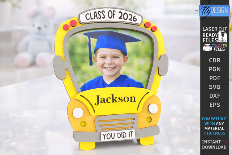 Kindergarten and School Graduation Photo Frame Laser Cut