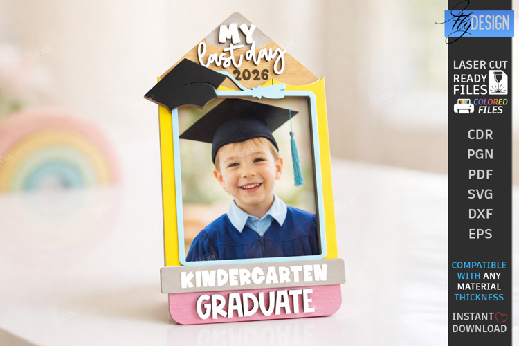 Kindergarten and School Graduation Photo Frame Laser Cut