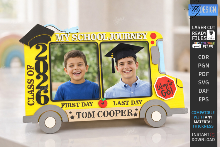 Kindergarten and School Graduation Photo Frame Laser Cut