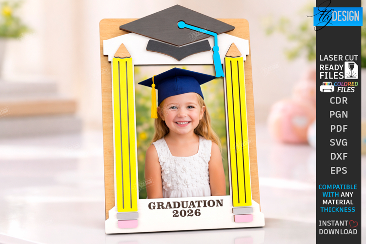 Kindergarten and School Graduation Photo Frame Laser Cut