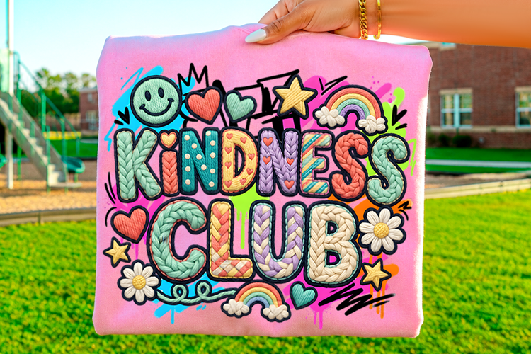 Kindness Club School Sublimation T-Shirt Design PNG