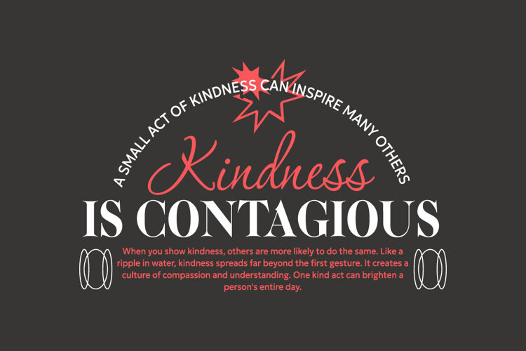 Kindness is Contagious Urban Typography T-shirt Design example image 1