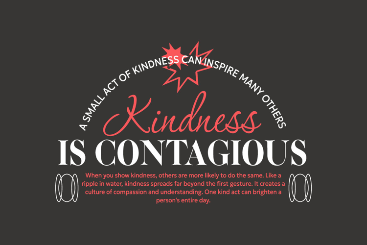 Kindness is Contagious Urban Typography T-shirt Design