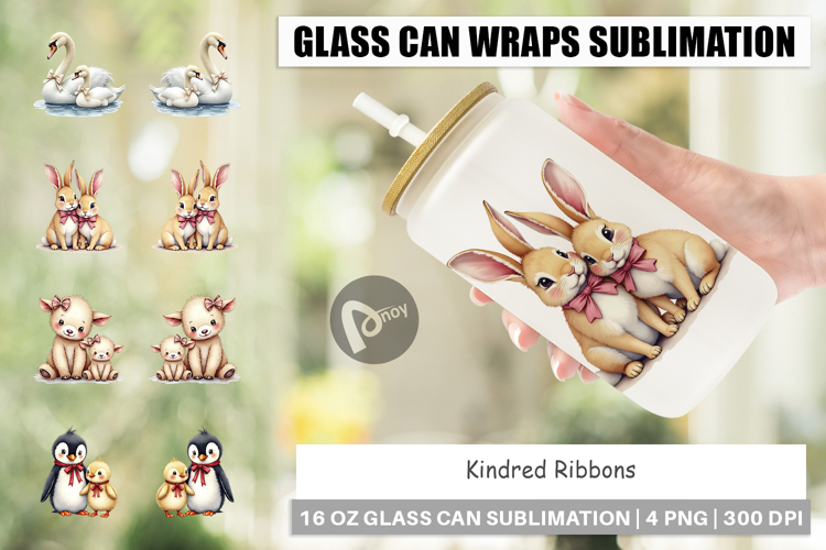 Kindred Ribbons Glass Can