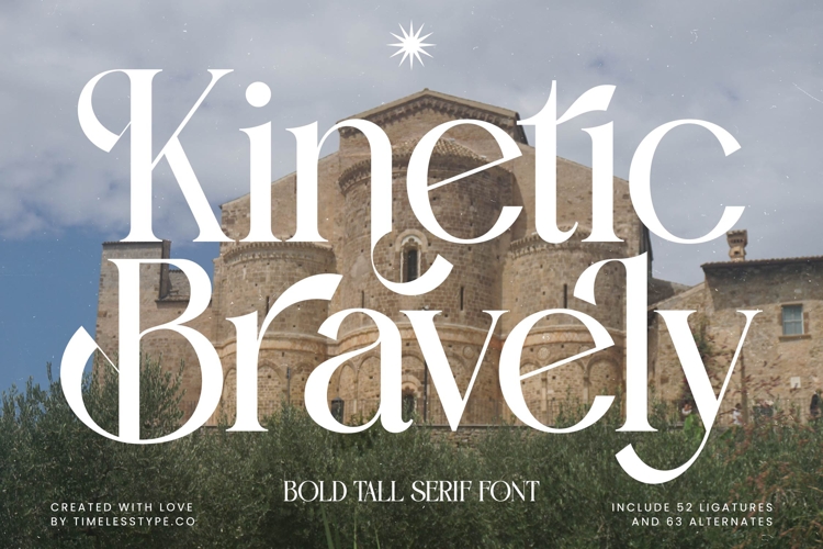 Kinetic Bravely - Bold Tall Serif Font