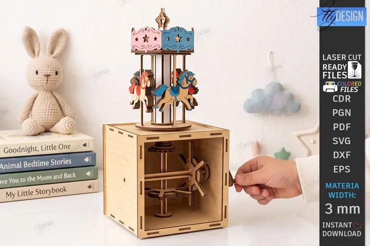 Kinetic Toy Laser Cut | Kids Laser | Gift Idea | Carousel