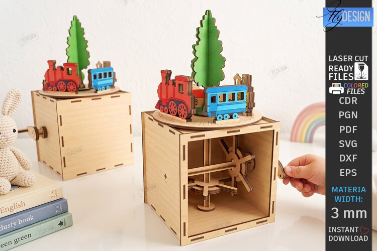 Kinetic Toy Laser Cut | Kids Laser | Gift Idea | Train example image 1
