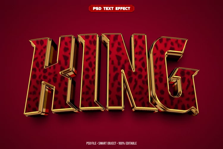 King 3D editable text effect