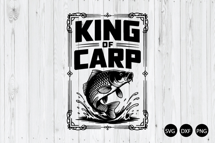 King Of Carp SVG, Carp Fish SVG, Fishing SVG