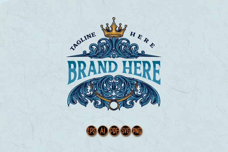 King Victorian Modern Ornate for Logo Brand Template