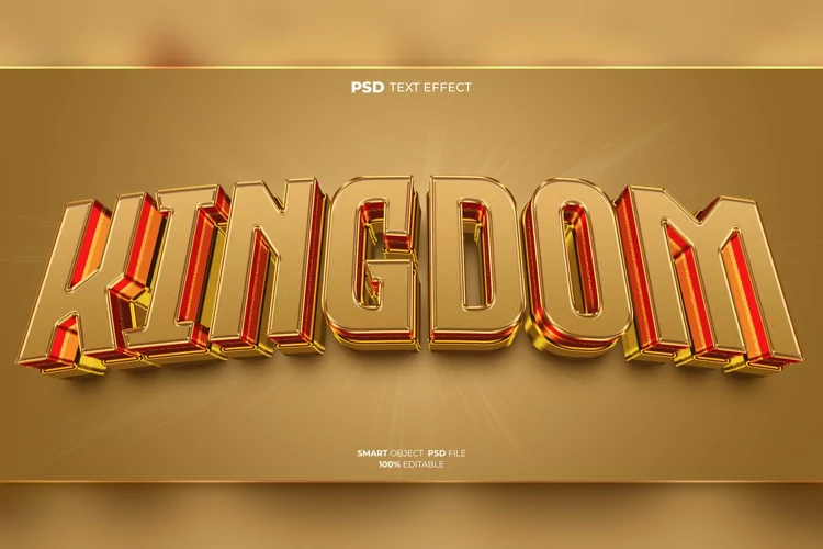 Kingdom 3D editable text effect