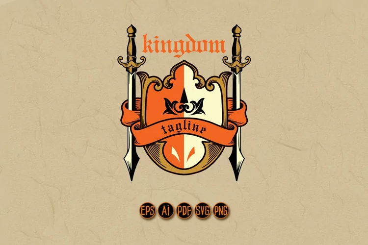 Kingdom Shield Vintage Armor Knight Logo