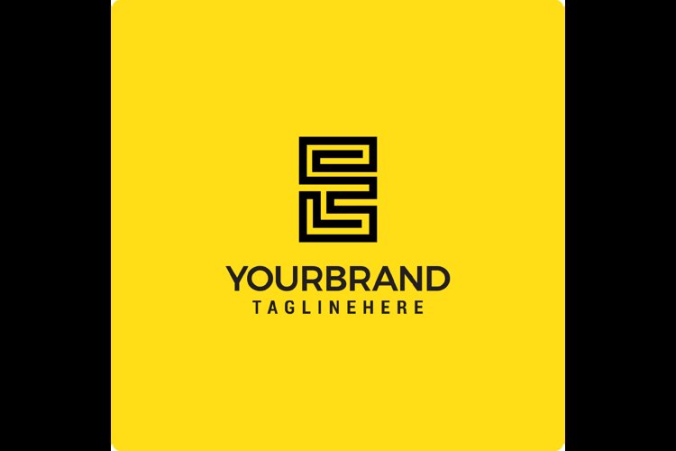 Simple monoline outline Initial E logo template example image 1