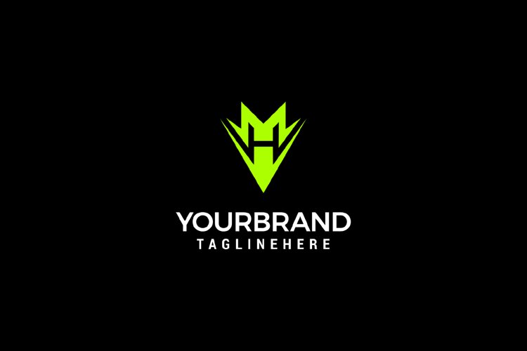 Initial Letter HM Linked Triangle Design Logo