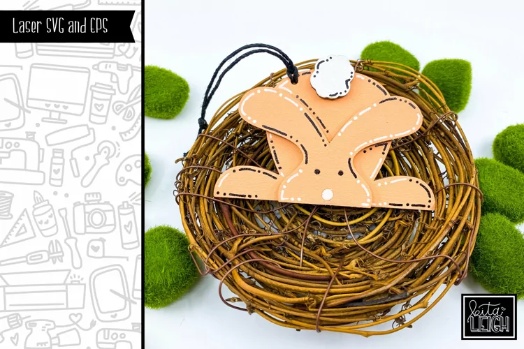 Playful Bunny Tag Cut File |Easter Laser SVG