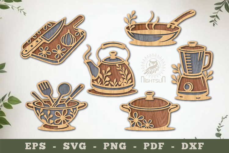 Kitchen Appliances Lasercut Decoration Bundle
