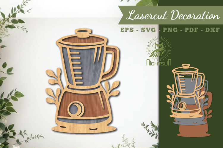 Kitchen Blender Lasercut Decoration SVG