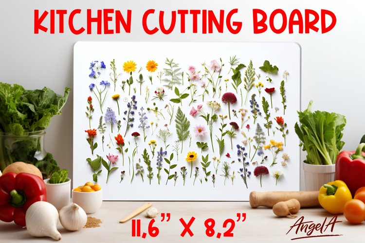 Kitchen cutting board, wall decor / wildflowers cutting boar