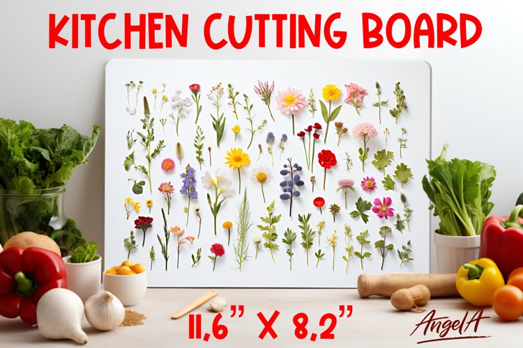 Kitchen cutting board, wall decor / wildflowers cutting boar