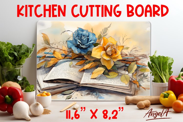 Kitchen cutting board / flowers cutting board / floral