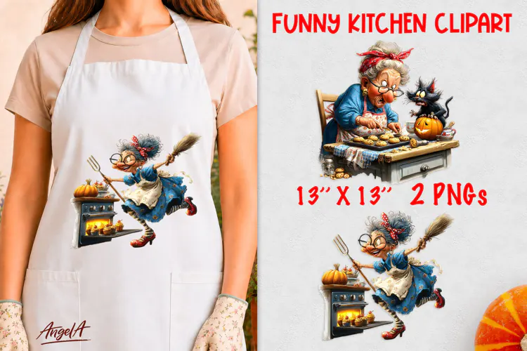 Cooking clipart Grandma Black cat Cookies Halloween party