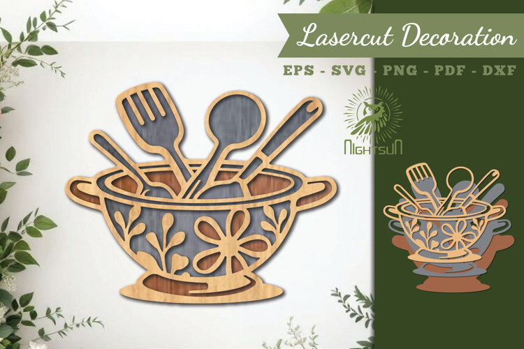 Kitchen Colander Lasercut Decoration SVG