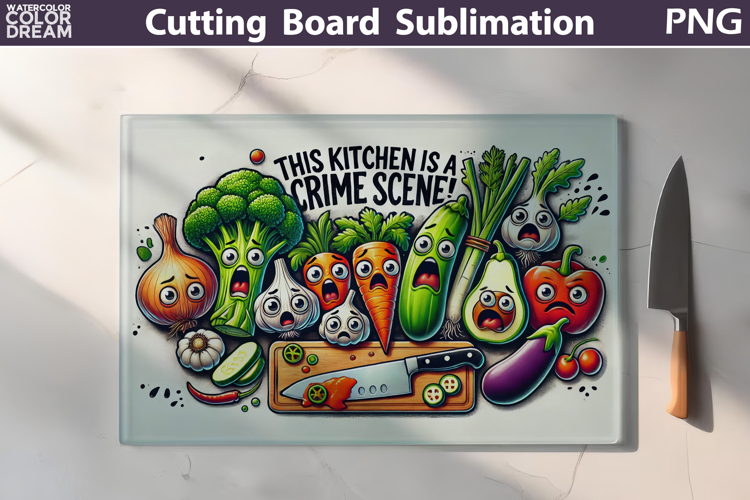 Funny Vegetables Cutting Board | Kitchen Crime Scene