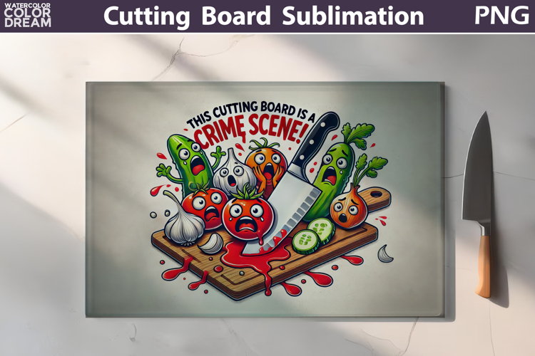 Funny Vegetables Cutting Board | Kitchen Crime Scene