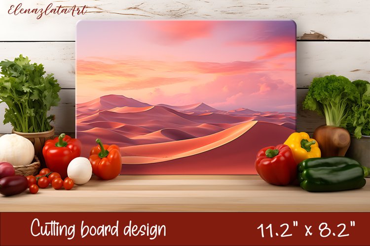 3d desert landscape cutting board Sublimation | Kitchen example image 1