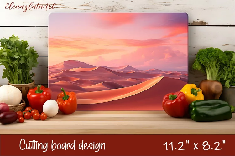 3d desert landscape cutting board Sublimation | Kitchen