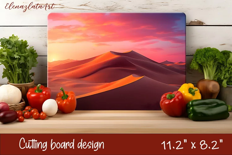 3d desert landscape cutting board Sublimation | Kitchen