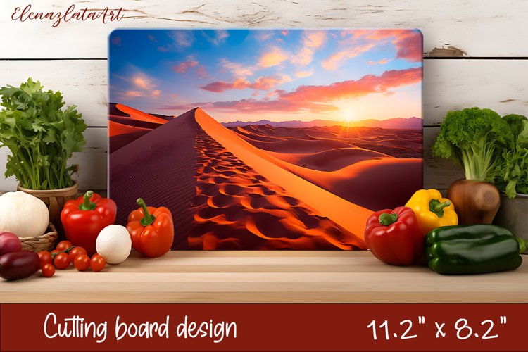 3d desert landscape cutting board Sublimation | Kitchen example image 1