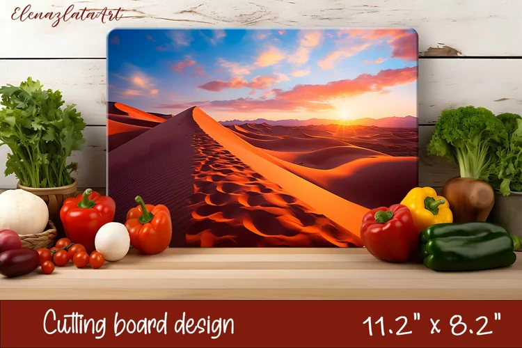 3d desert landscape cutting board Sublimation | Kitchen