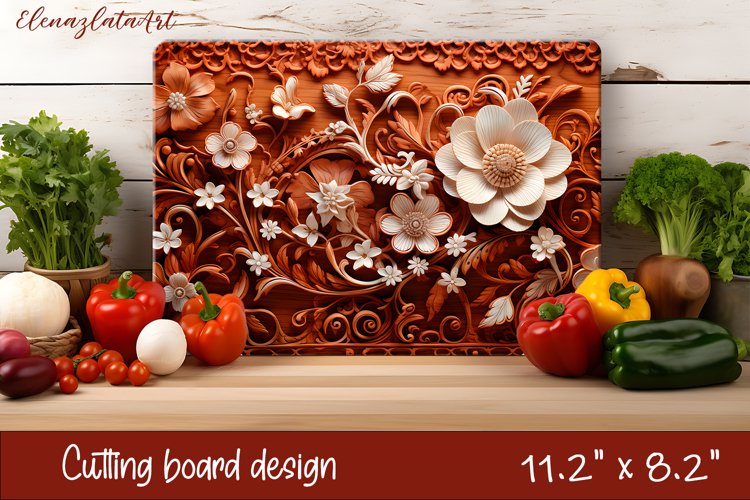 3d Flower Cutting Board Sublimation | Kitchen Chopping Board