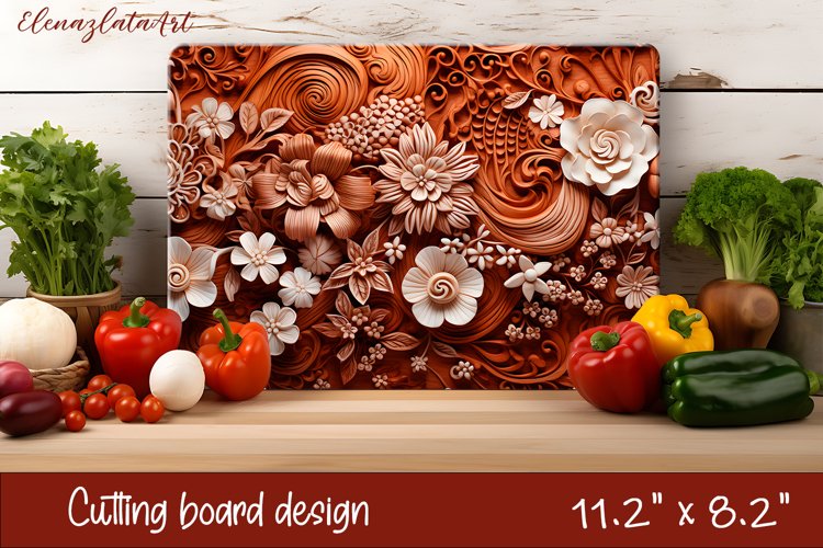3d Flower Cutting Board Sublimation | Kitchen Chopping Board