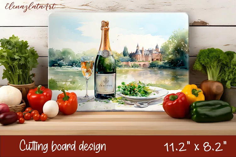 Romantic Wedding Cutting Board Sublimation. Cutting Board