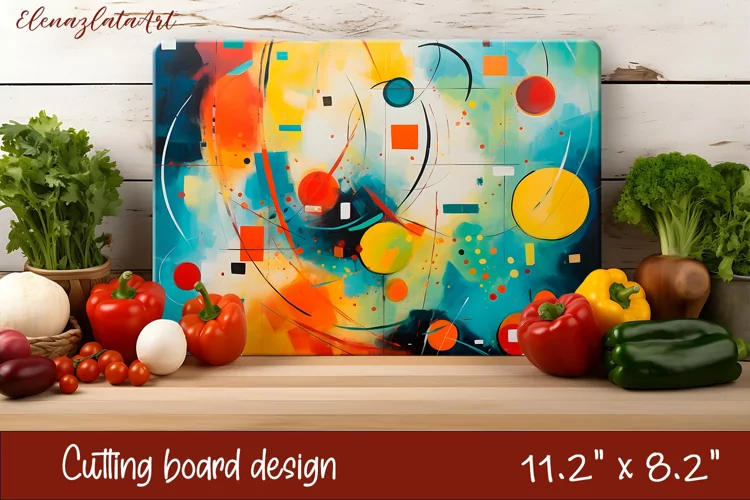 Vibrant cutting board design, Splashes background