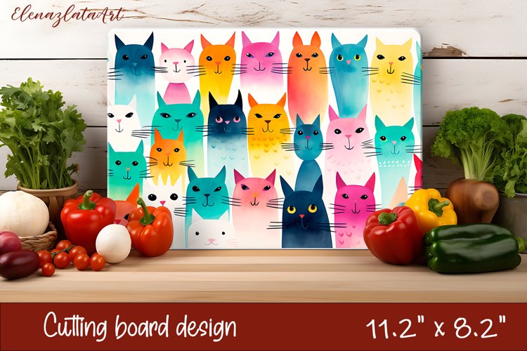 Funny Cats cutting board sublimation, Funny cats sublimation