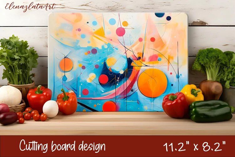 Vibrant cutting board design, Splashes background