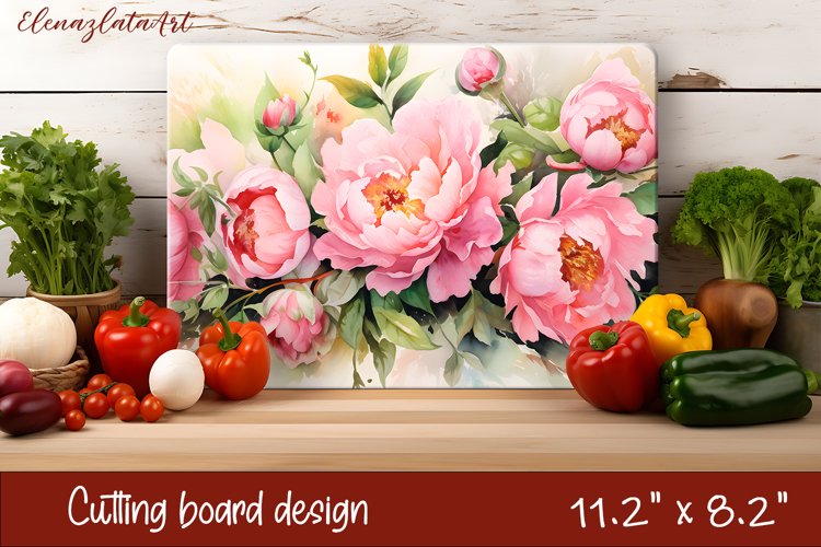 Flowers Cutting Board Design. Garden Flowers Cutting Board